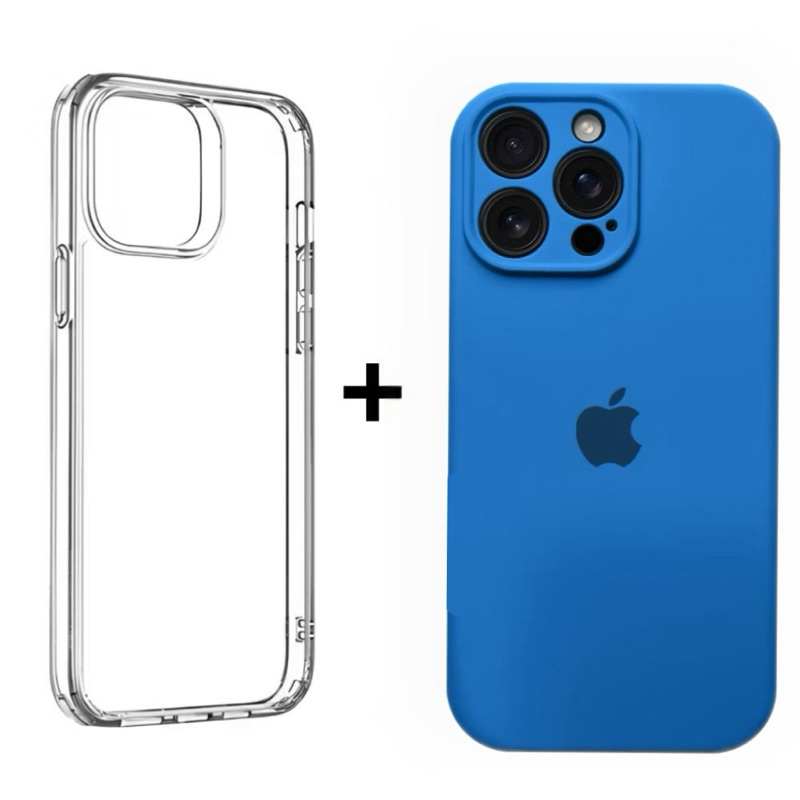 Kit 2em1 Capa Case Silicone Aveludada com proteção de câmera  é capa Acrílico transparente iphone 12 12Pro 12promax