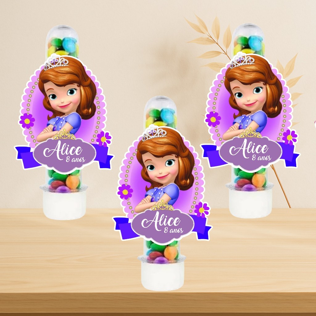 Aplique Personalizado Princesinha Sofia | Lembrancinha | Tubete Personalizado | Aplique Tubete