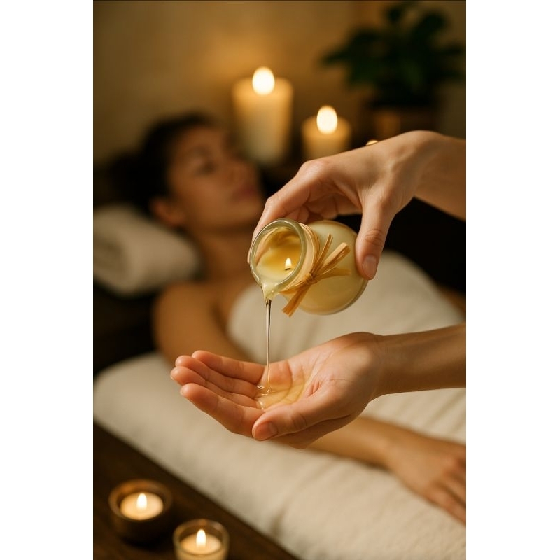 kit 02 velas massagem corporal hidratante cuidados corpo day spa presente romântico meditar em Oferta na Shopee