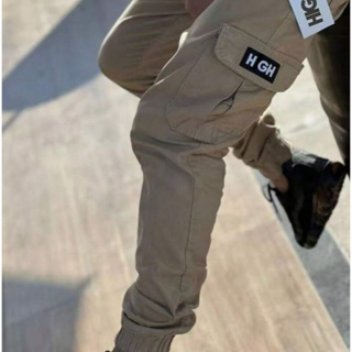 CALÇA CARGO JOGGER HI GH COM PUNHO MASCULINA SKATE SARJA em Oferta na Shopee