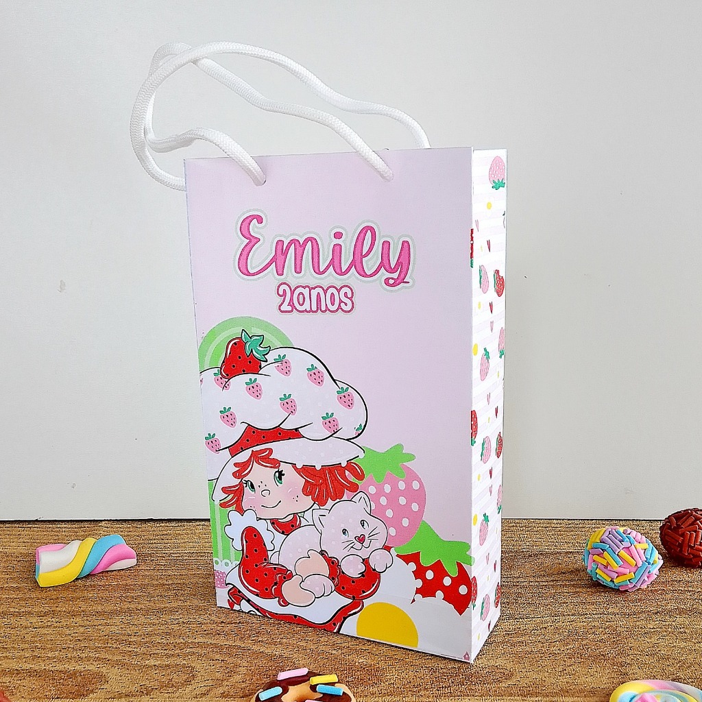 Sacolinha Personalizada Moranguinho –  Lembrancinhas para Festa Infantil
