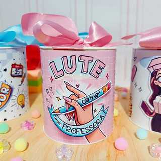 5/10 Mini Tubolata Personalizada Dia dos Professores 7x6 | Lembrancinha Criativa e Delicada