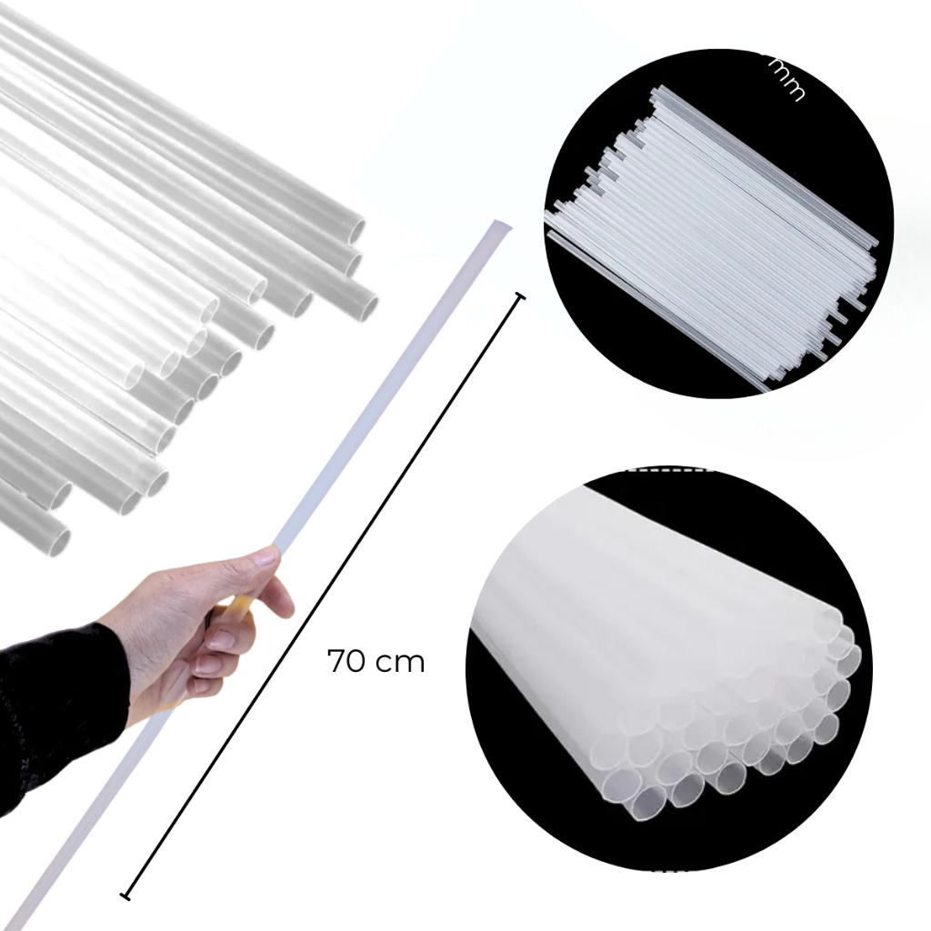 50 Haste 70 Cm - Apenas Vareta Haste Pega Balão - Suporte Bolo Estrutura Deocração Festa Aniversário