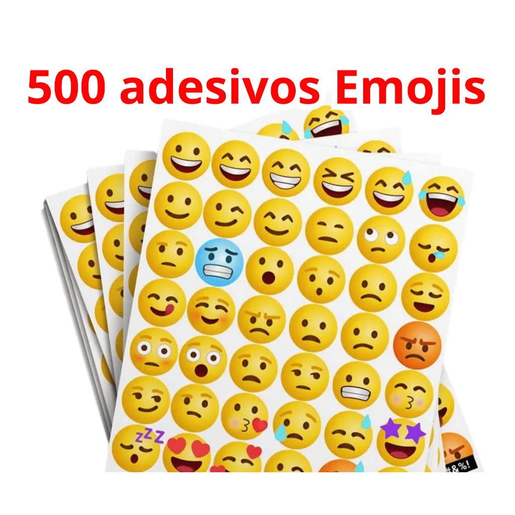 500 Etiquetas Emoji 🏆 | Vinil Recortado | 1,5cm | Ideal p/ Planner, Bullet Journal, Cadernos e DIY ✂️✨ - Alta qualidade em Oferta na Shopee