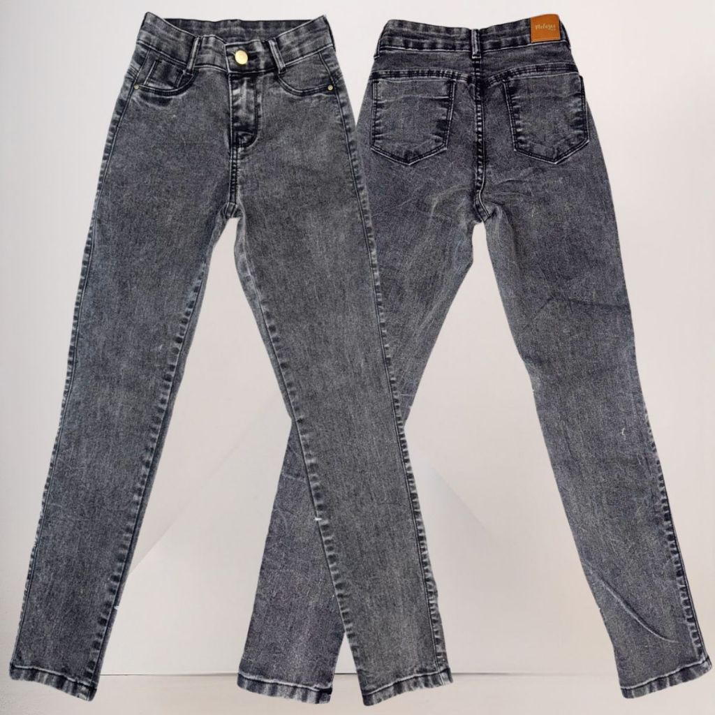 CALÇA SKINNY preta cinza grafite marmorizado Infantil Menina confortável elastano tendência escola