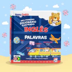 Livro Infantil Primeiras Palavras Ilustradas Inglês | Meu Primeiro Dicionário Educativo Capa Dura