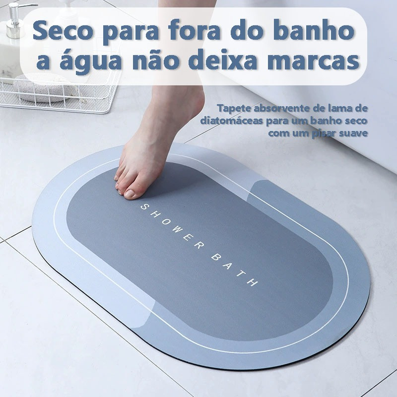 Tapete Absorvente Antiderrapante Impermeável para Banheiro Cozinha Quarto Secagem Rápida