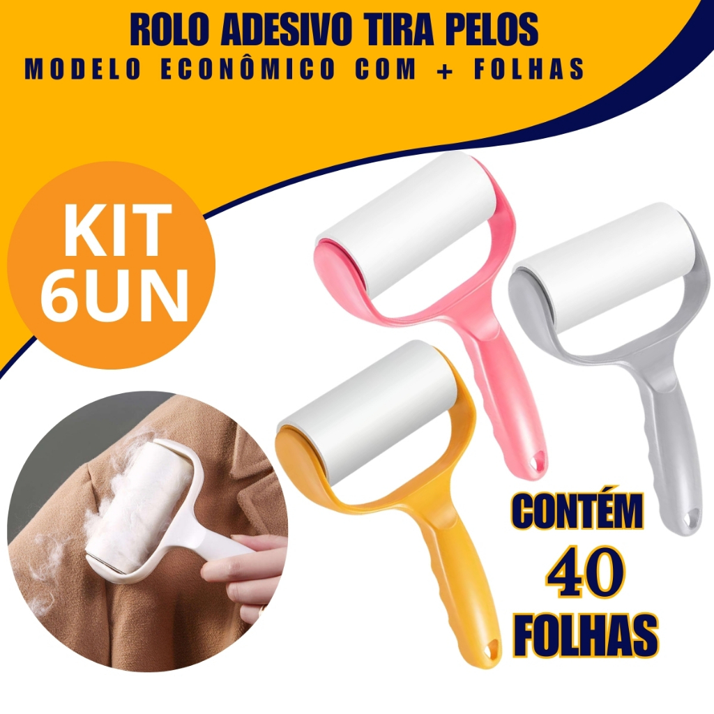 Rolos Adesivos Tira Pelos 40 Folhas Praticidade e Limpeza Fácil Limpar em Oferta na Shopee