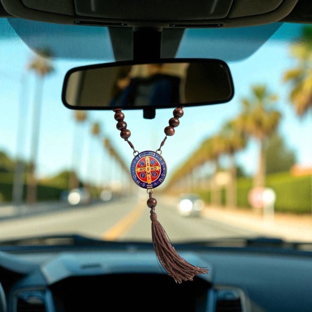 Terço Dezena Carro São Bento Metal em Oferta na Shopee