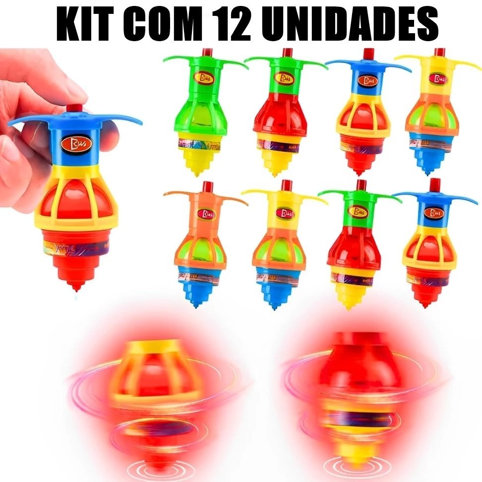 12 Pião Giroscópio Brinquedo Infantil Brincadeira Criança Lembrancinhas Presente