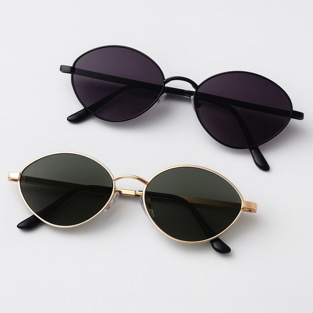 Oculos de sol "oval" vintage retro com proteçao uv400 unissex