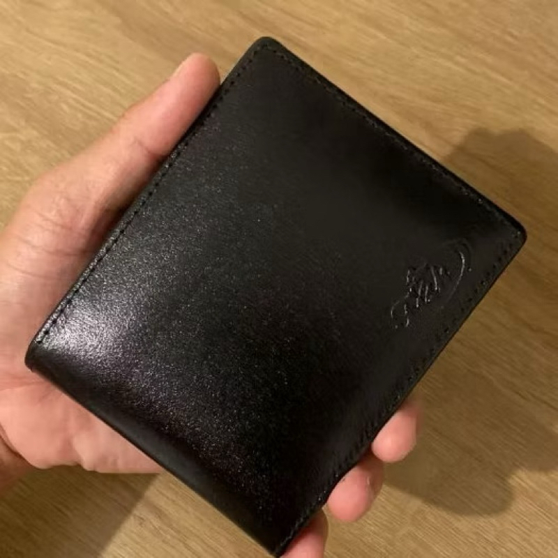 Carteira Masculina Couro 100% Legítimo Premium Preta Aberta