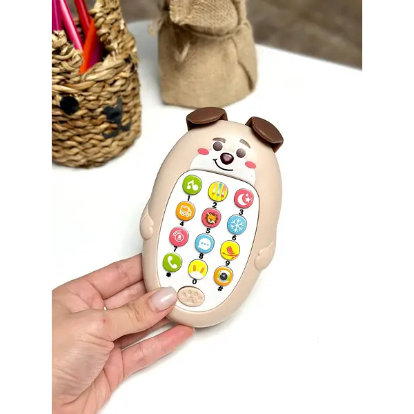 Telefone musical interativo para bebês e crianças pequenas com luz e mordedor.