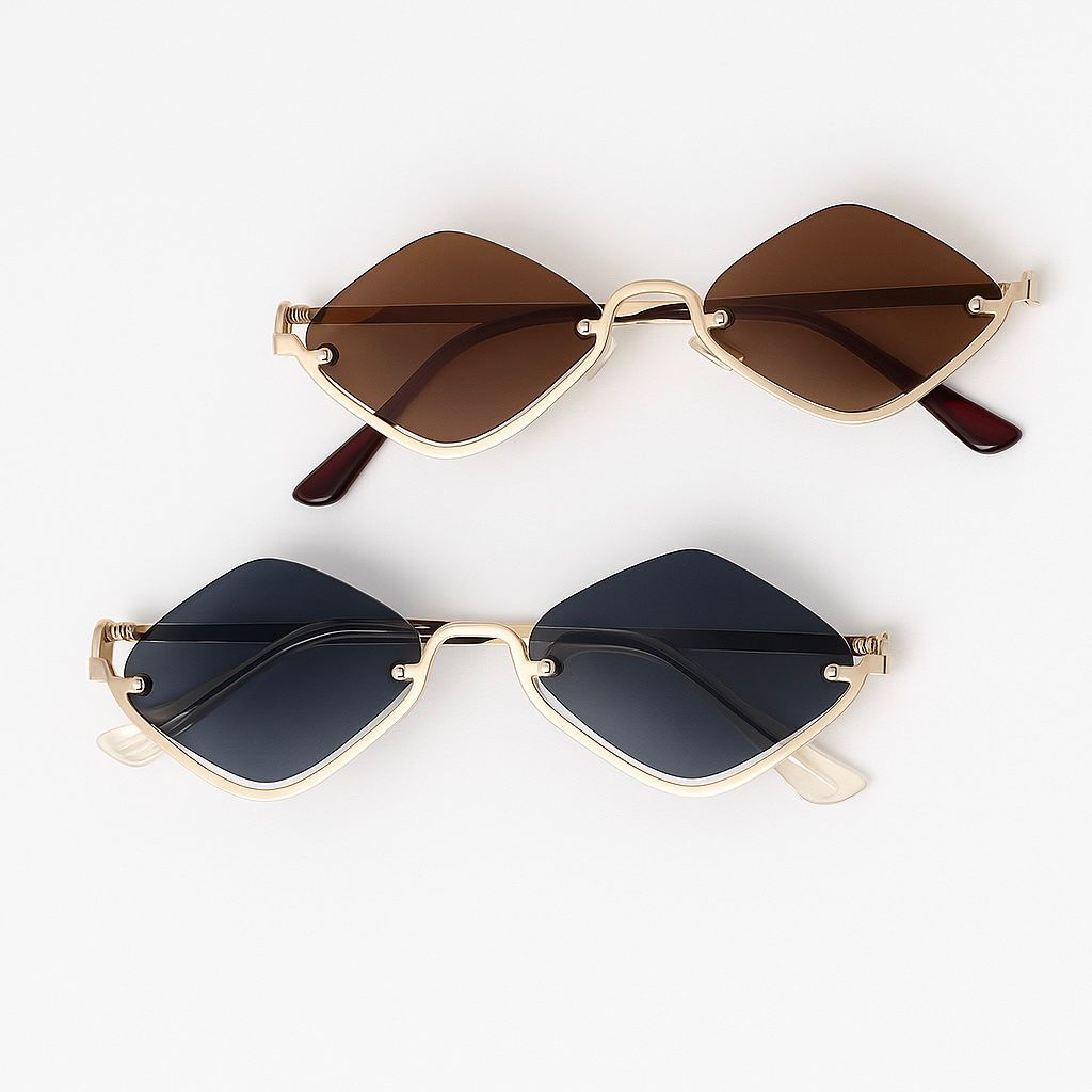 Oculos triangular vintage retro proteçao uv400 unissex