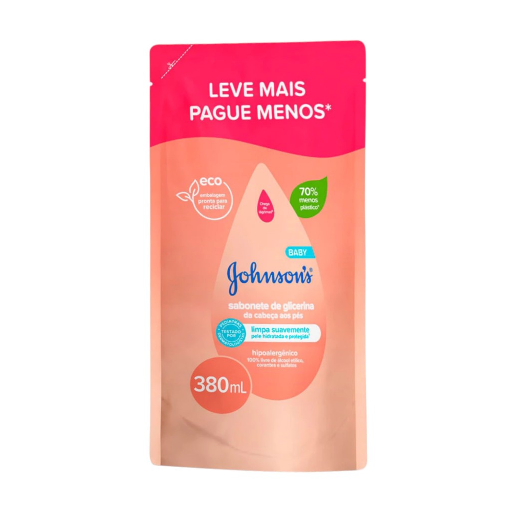Sabonete Líquido de Glicerina Johnson's Baby Refil 380ml em Oferta na Shopee