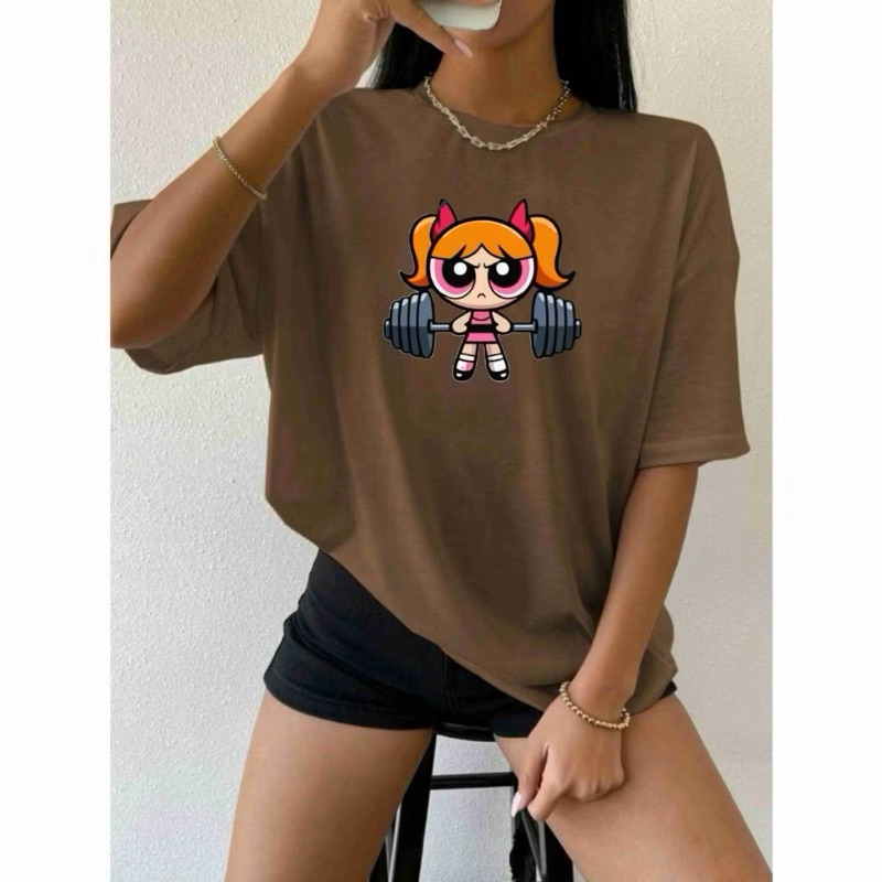 Camiseta Treino Florzinha Meninas Super Poderosas Academia Crossfit Camisa Algodão T-shirt Finess