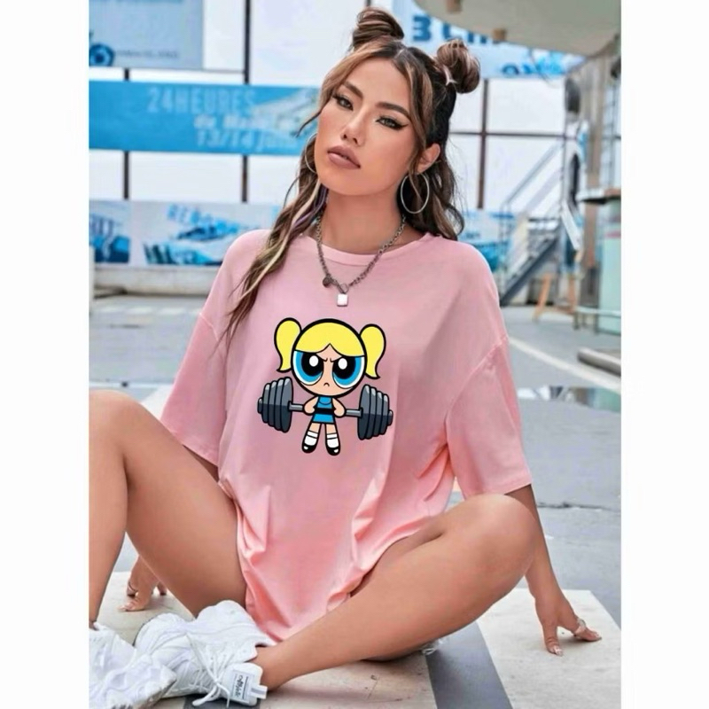Camiseta Feminina Lindinha Meninas Super Poderosas Lançamento Academia T-Shirt Fitness 100% Algodão Crossfit