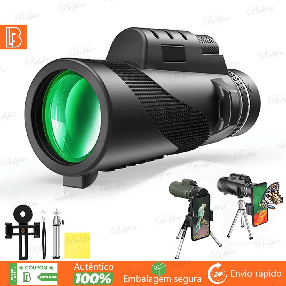 Imagem Telescópio De Telefone Celular 50X60 De Alto Desempenho Telescópio Monocular à Prova D'água