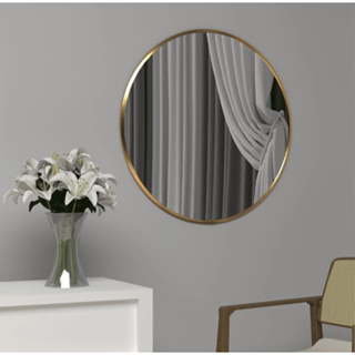 Espelho Redondo Moldura Metal Grande Quarto Banheiro Salão DOURADO PRETO PRATA em Oferta na Shopee