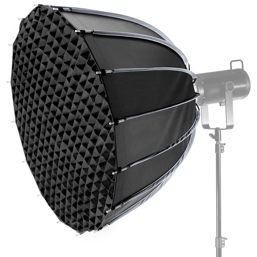 Softbox Parabólico Polimento Profundo 90cm Liberação Rápida Com Difusores/Grade/Bolsa Para Iluminação Contínua De Vídeo