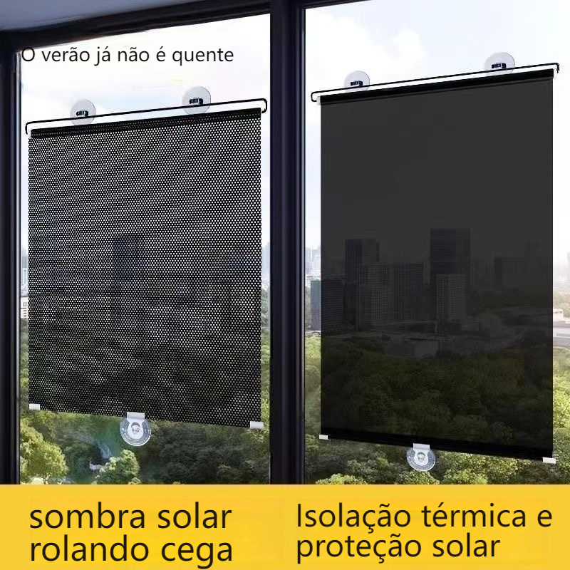 Cortina Solar Retrátil c/ Ventosas
