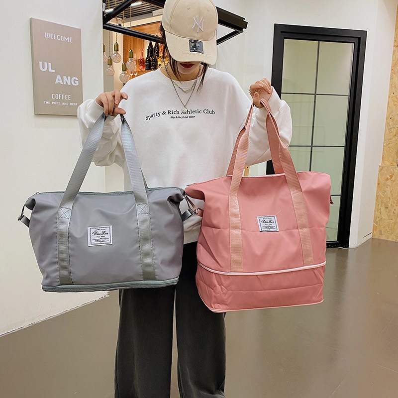 Bolsa de Viagem com Divisória Seca/Molhada Bagagem de Mão com Grande Capacidade para Malas e Academia em Oferta na Shopee