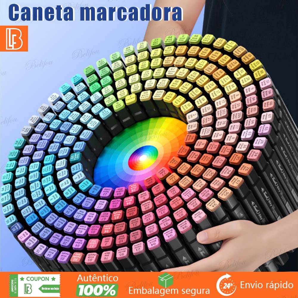 48 Cores Caneta Marcadora Com Ponta Dupla Branco/Preto/Pintura De Arte em Oferta na Shopee