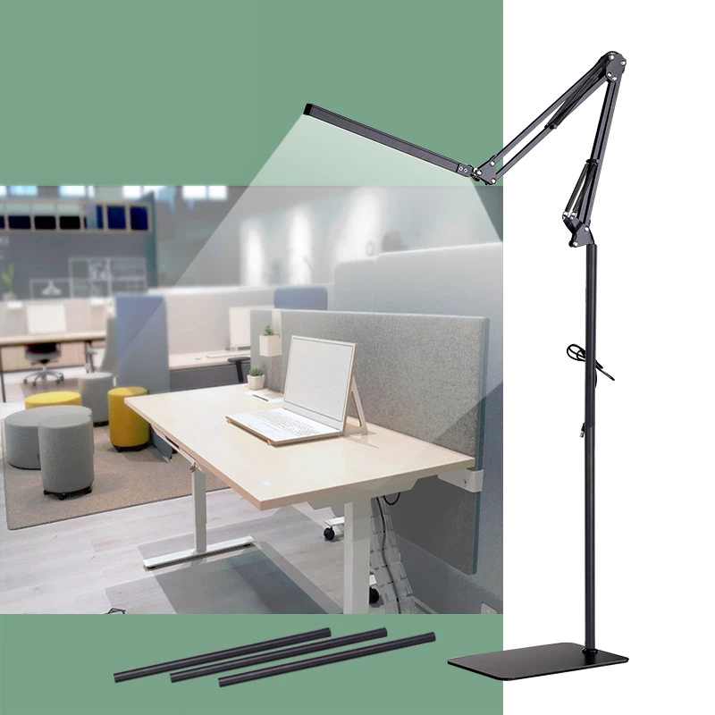 luminária de piso 190cm bivolt articulada chão pedestal coluna lustre metal Luz LED