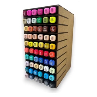 Suporte Organizador para Canetas Touch Marcadores Caixa Nicho em Mdf Cru 60 Cores em Oferta na Shopee