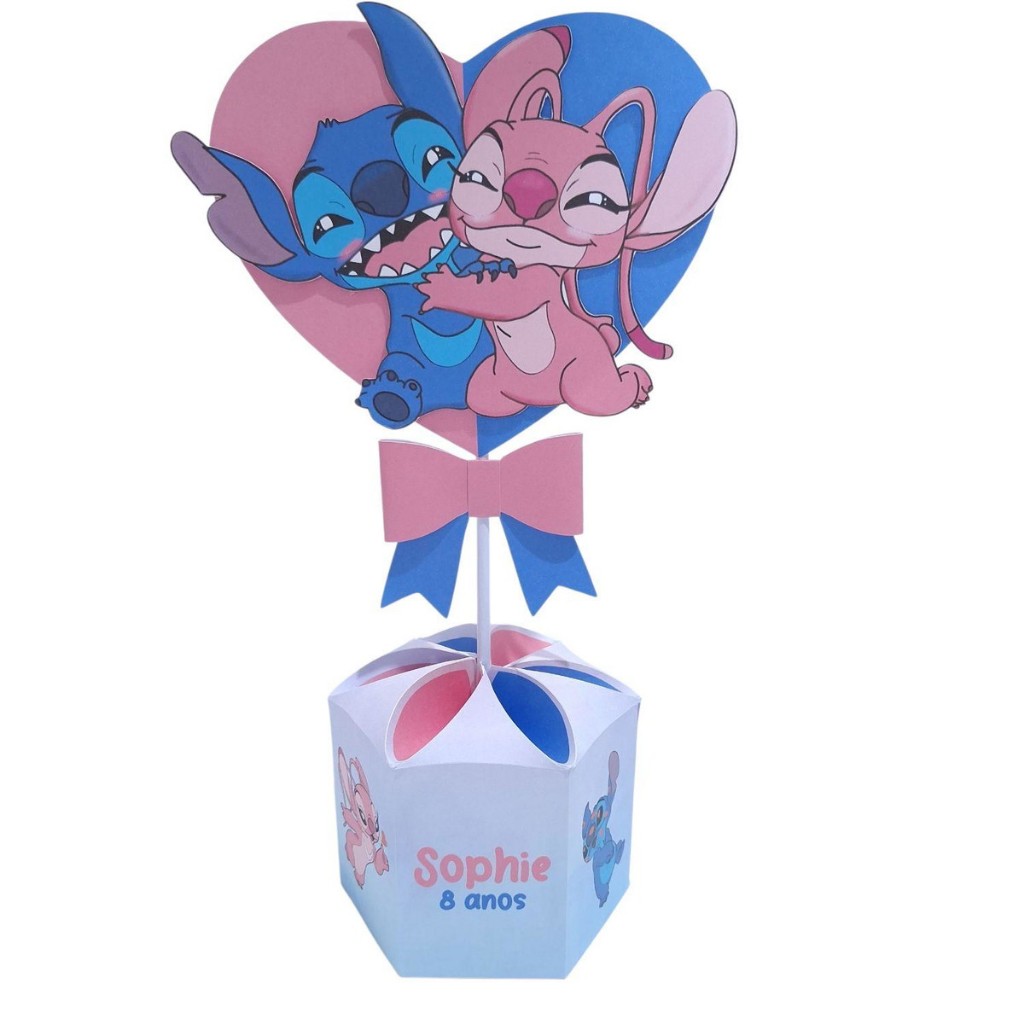 Centro de Mesa Stitch  Decoração Aniversário Lembrancinhas Personalizadas