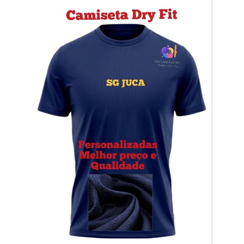 camiseta Dryfit azul personalizada OP3 furadinha em Oferta na Shopee