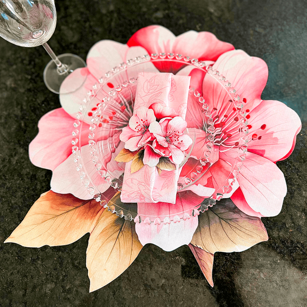Kit Jogo Americano Sousplat Guardanapo Supla De Mesa Posta 2, 4 e 6 Lugares Floral Elegante Delicado