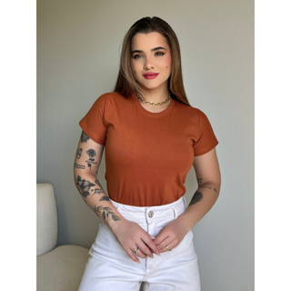 Blusa Lisa Gola O Estilosa Minimalista Confortável 100% Algodão em Oferta na Shopee