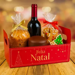 10 CESTA NATAL CAIXOTE M 22X14X12 - NATAL LUZ 5694 (NATAL 2025 IDEIA) (CHOCO)