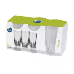Jogo de 6 copos de Vidro Resistente Nadir Figueiredo Agua Vegas 330Ml.