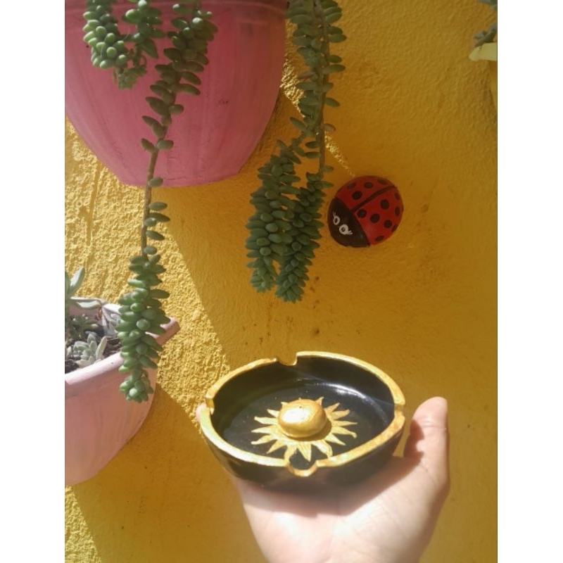 Cinzeiro/incensário Artesanal Sol em Cerâmica Fria ☀🌙 A PRONTA ENTREGA
