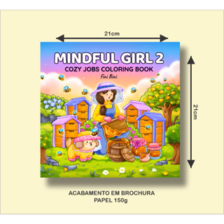 Livro de Colorir MINDFUL GIRL 2 LANÇAMENTO com 43 páginas de 21x21cm 150g em Oferta na Shopee