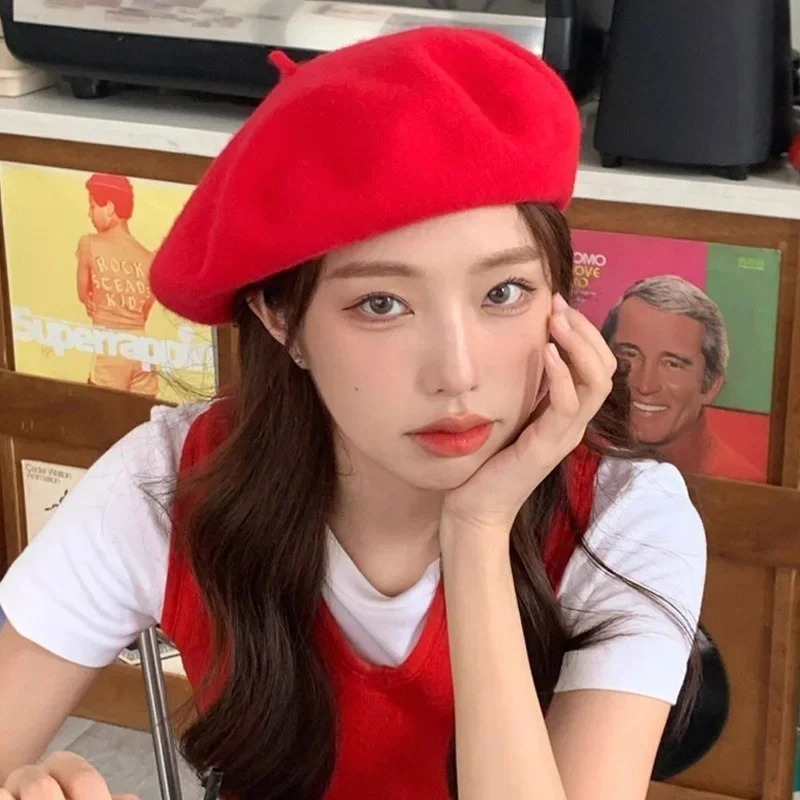 Boina Francesa Clássica Lã Chapéu Gorro Retrô Feminina Vintage Elegante ref: HL-1 em Oferta na Shopee