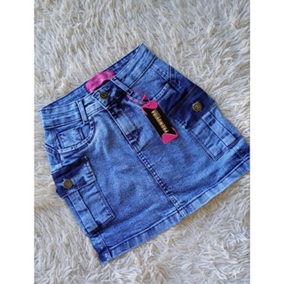 Saia cargo jeans feminino Premium marmorizado em gel modelagem levanta bumbum cintura alta em Oferta na Shopee