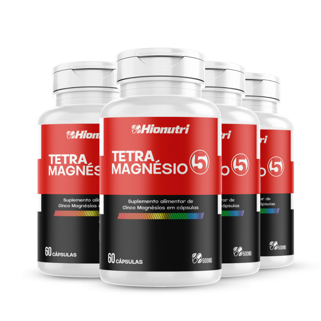 Kit 4 Tetra De Magnesio 60 Cápsulas 500 Mg em Oferta na Shopee