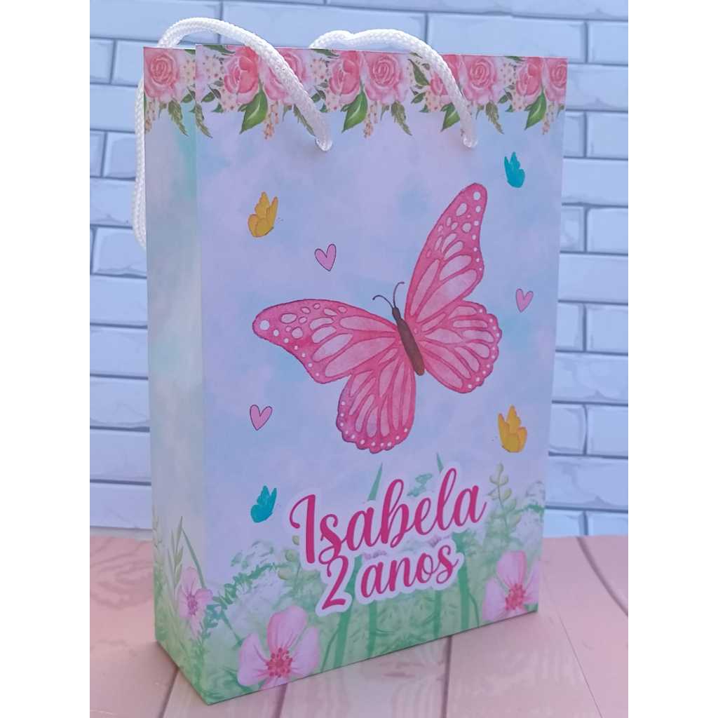 Sacolinha Surpresa Personalizada Lembrancinha Jardim Encantado Borboletas  PEGUE E MONTE