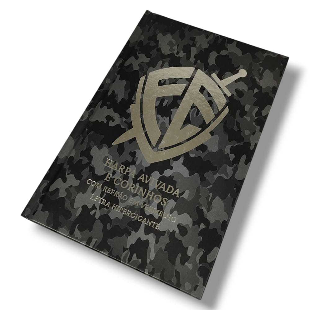 LIVRO HINÁRIO HARPA Letra Hipergigante Capa Dura Capa ESCUDO CAMUFLADA