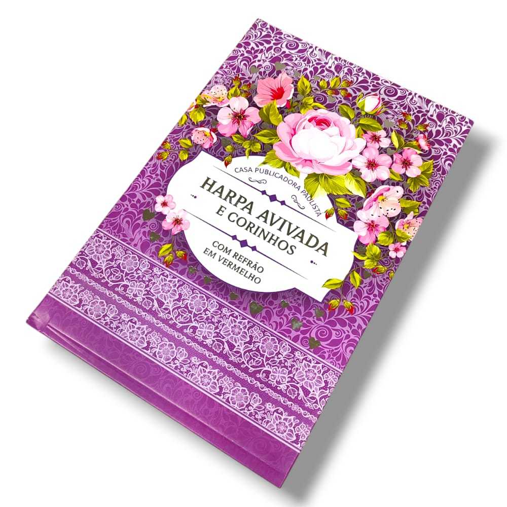 LIVRO HINÁRIO HARPA Letra Hipergigante Capa Dura Capa FLORAL LILÁS