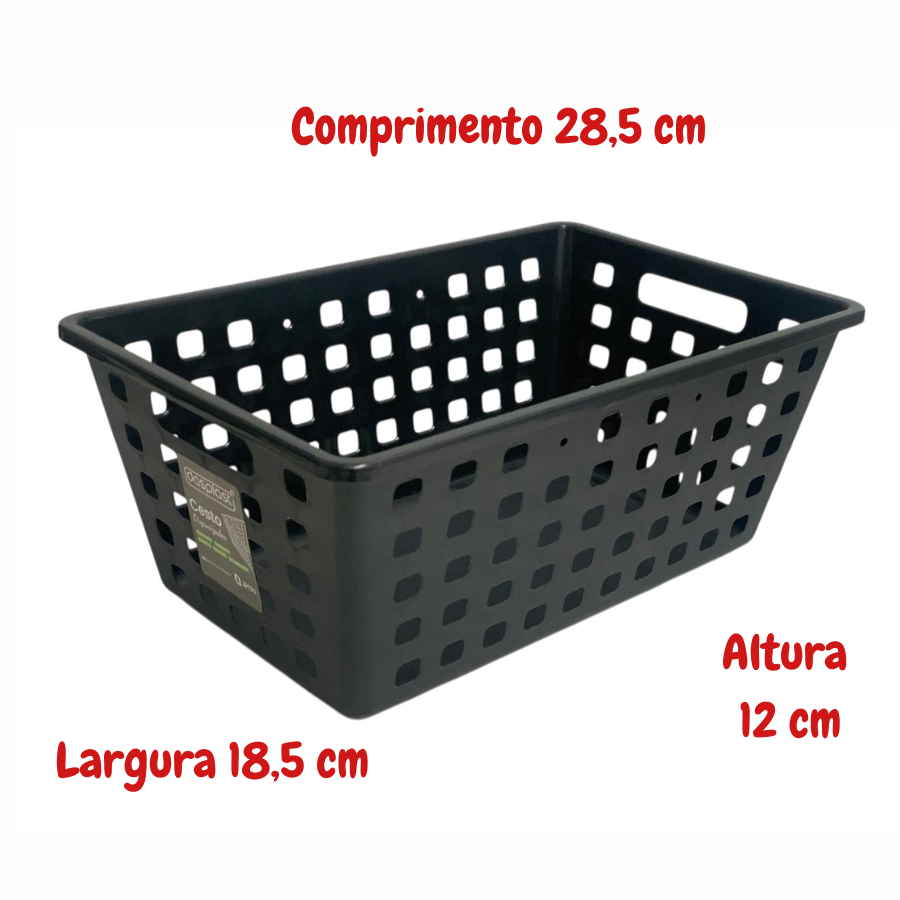 Kit 2 Cesta Pequeno Organizador Square 4,2 Litros Utilidade Dasplast Ref:2220