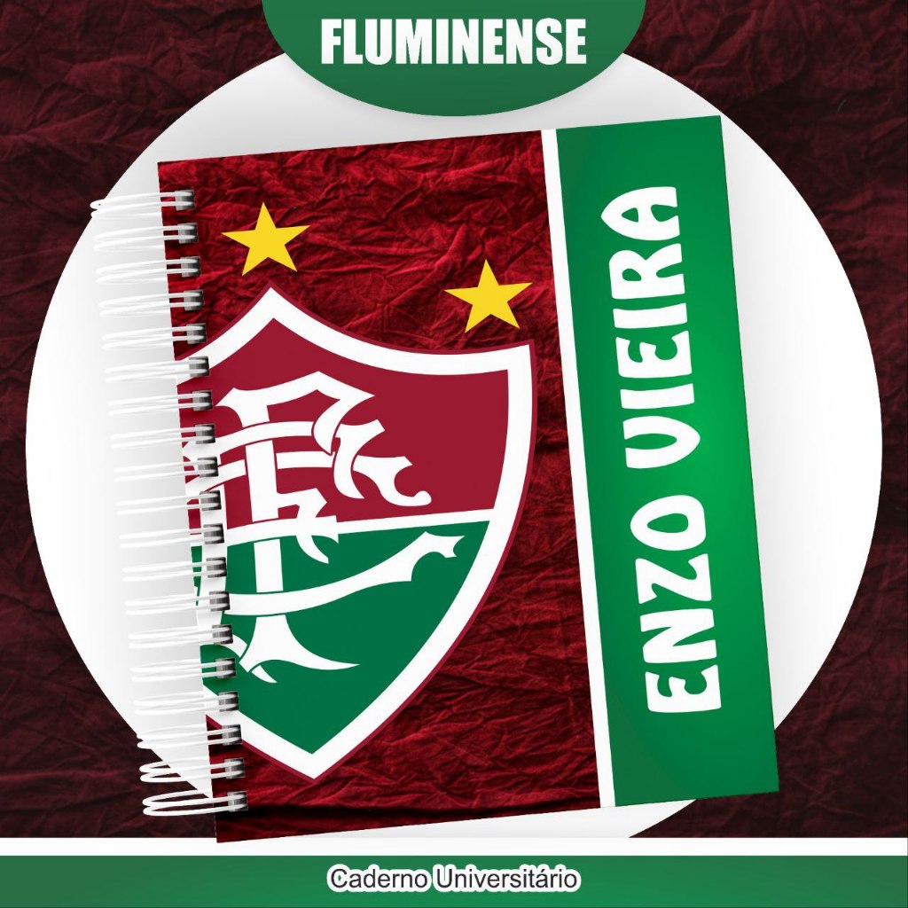 Agenda Escolar do FLUMINENSE / FLU Personalizada com Nome em Oferta na Shopee