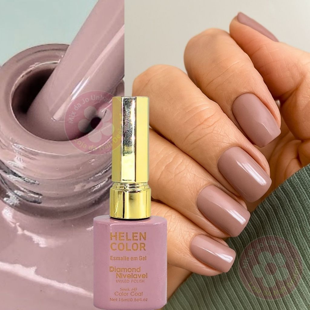 Esmalte em gel Chique pele Nude cover Helen Color Diamond 15ml em Oferta na Shopee