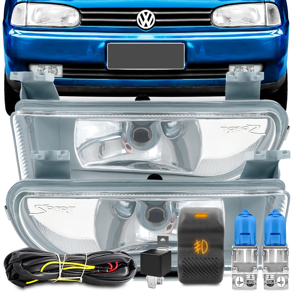 Kit Farol Milha Gol Parati Saveiro G2 Bola 1995 A 1999 Botão Original Led Laranja