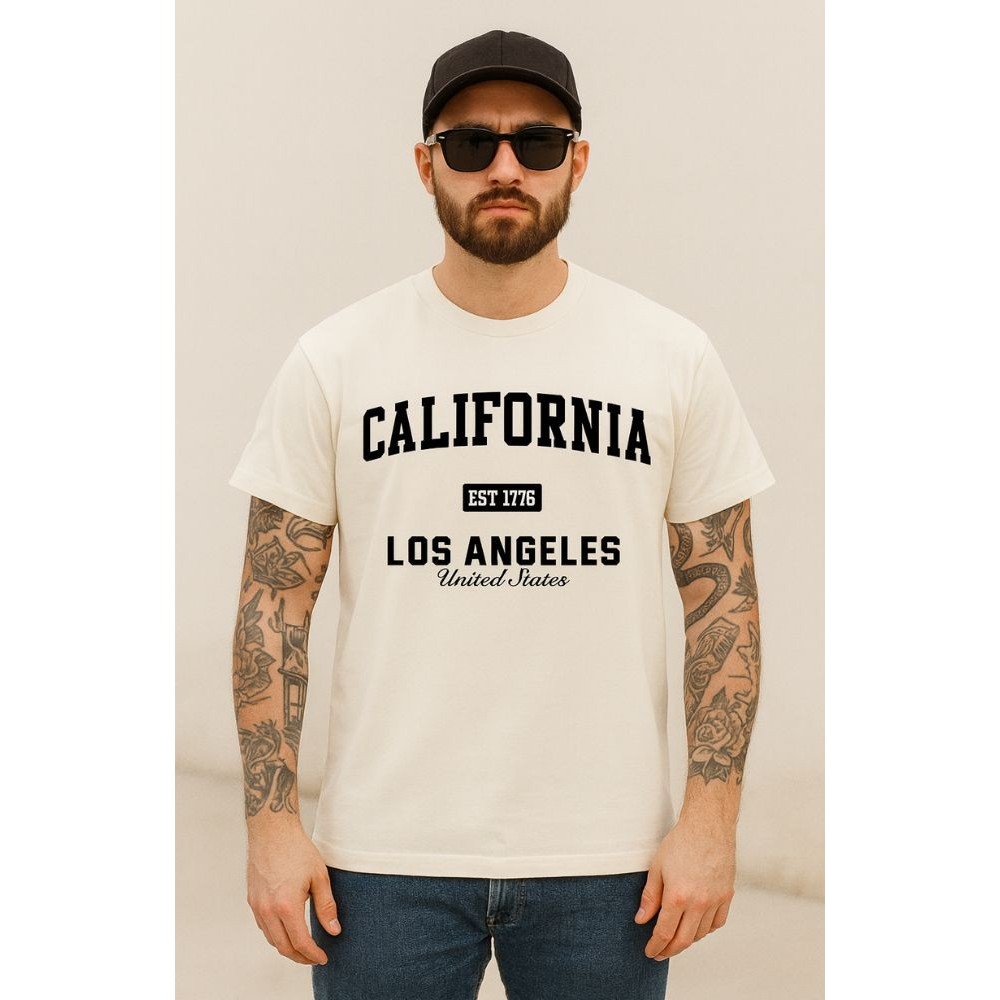 Camiseta Masculina Feminina Estampada 100% Algodão California