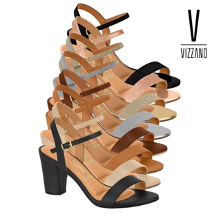 Sandália Feminina Salto Grosso Médio Vizzano Tira Casual Festa Original Confortável 6262474 em Oferta na Shopee