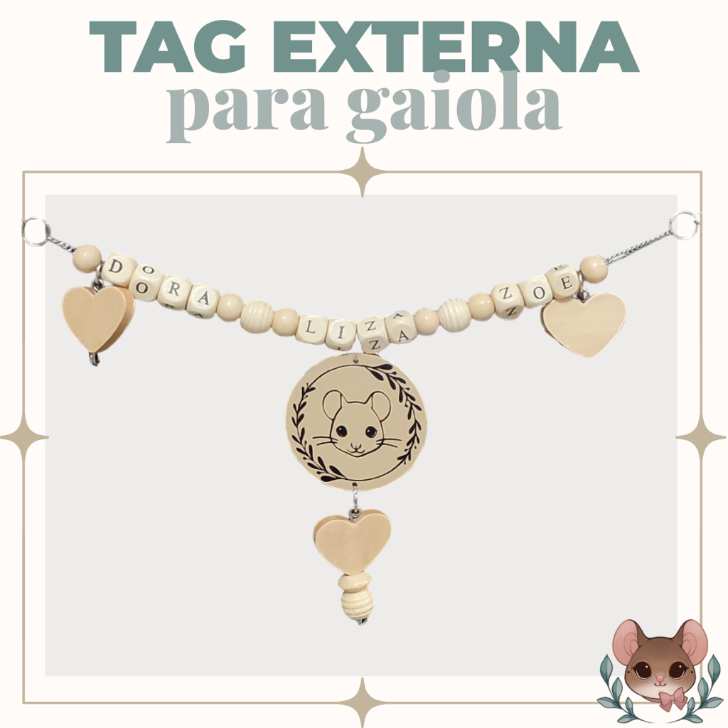 Tag Externa para Gaiola | decoração | enriquecimento ambiental para ratos e outros roedores em Oferta na Shopee